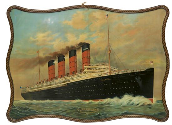 (CUNARD LINE.) Lusitania. Cunard Line. New York - Liverpool.
